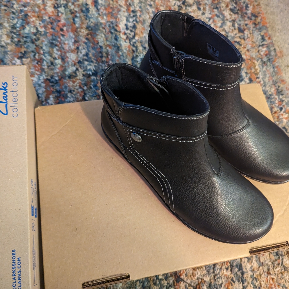 Clarks Black Ankle Boots
